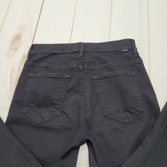 Mother Insider crop step fray black guilty racer striped jeans raw hem - Picture 11 of 11